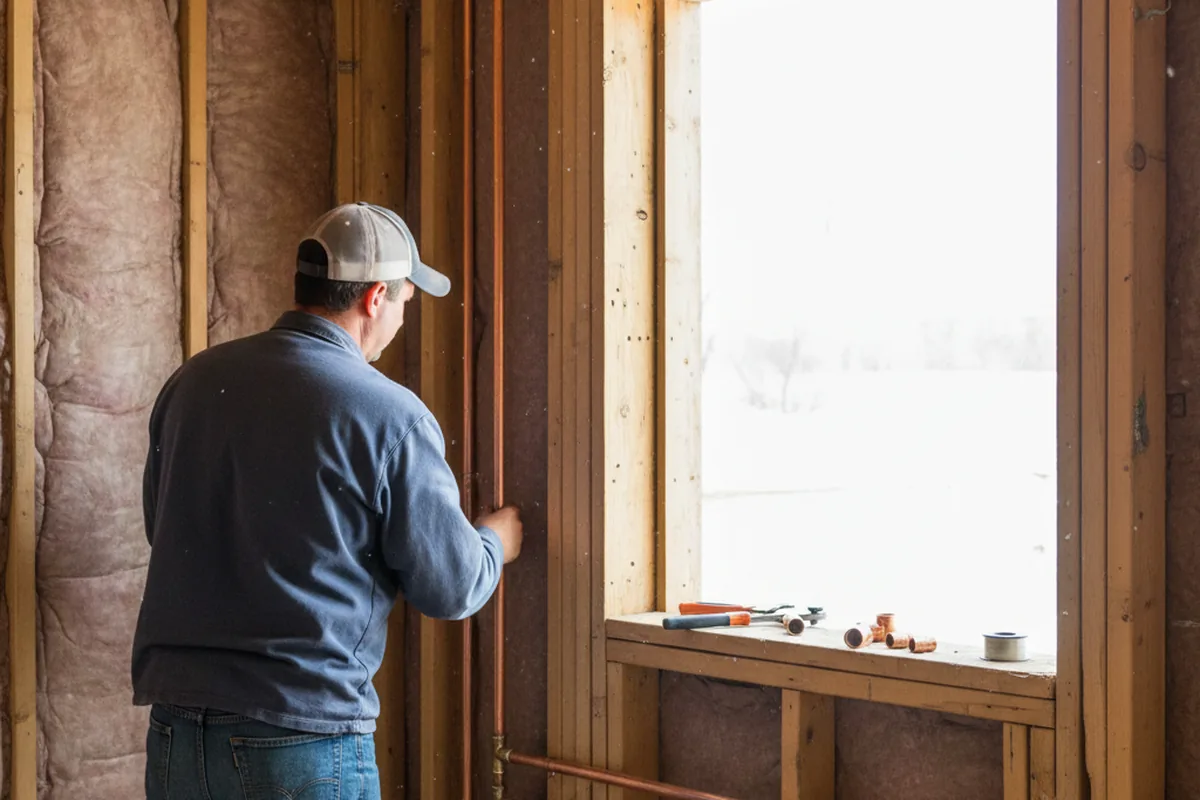 Licensed plumber running new copper supply lines in a Springs home